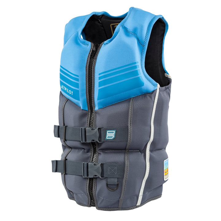 Side view of the Shaun Murry CGA Vest in the blue colorway. #color_sky-blue