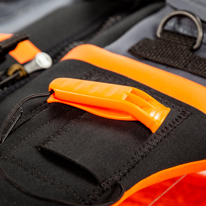 View of the whistle on the Jetpilot Helmsman CGA Vest.