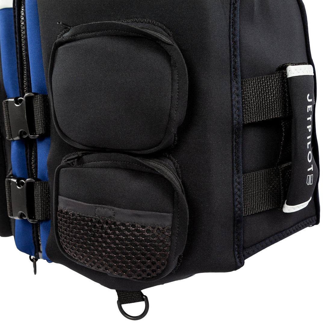 View of the side pockets on the Jetpilot Helmsman CGA Vest.