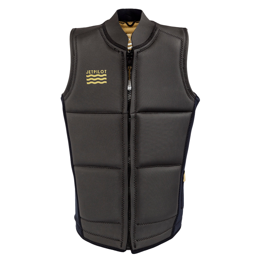 Front view of the Jetpilot Freeboard Ayala Comp Vest. #color_ayala-black