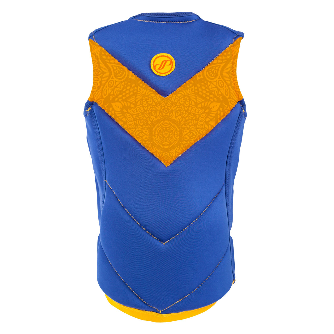 Rear view of the Jetpilot Women's Avalon Comp Vest. #color_steel-blue