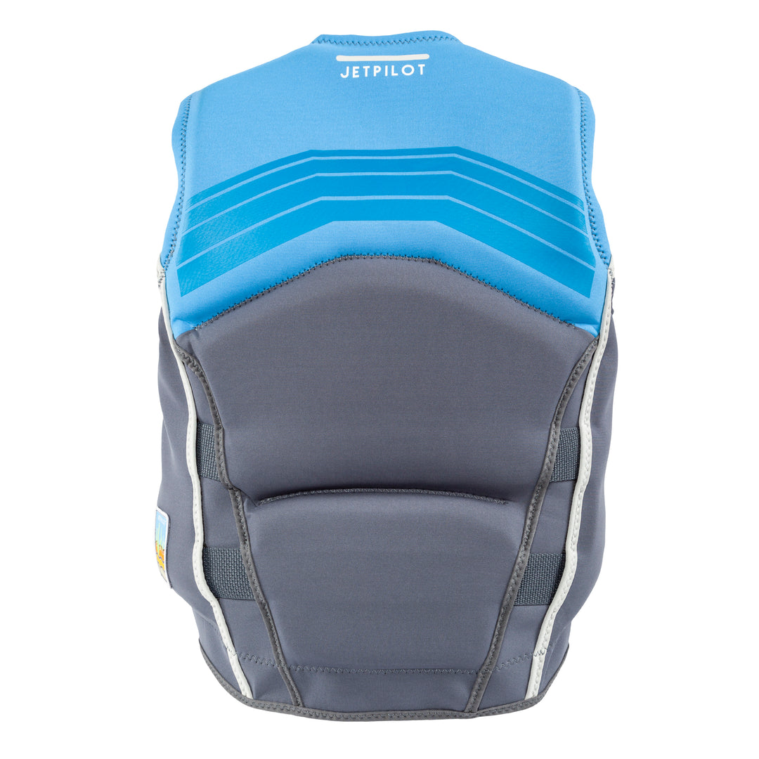Rear view of the Jetpilot Youth Shaun Murray CGA Vest. #color_skyhigh-blue