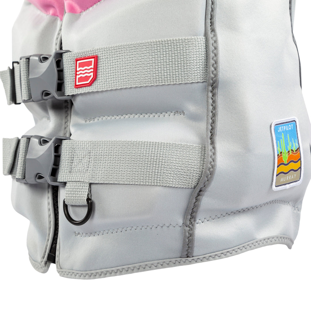 View of the dual buckles. #color_frosted-pink