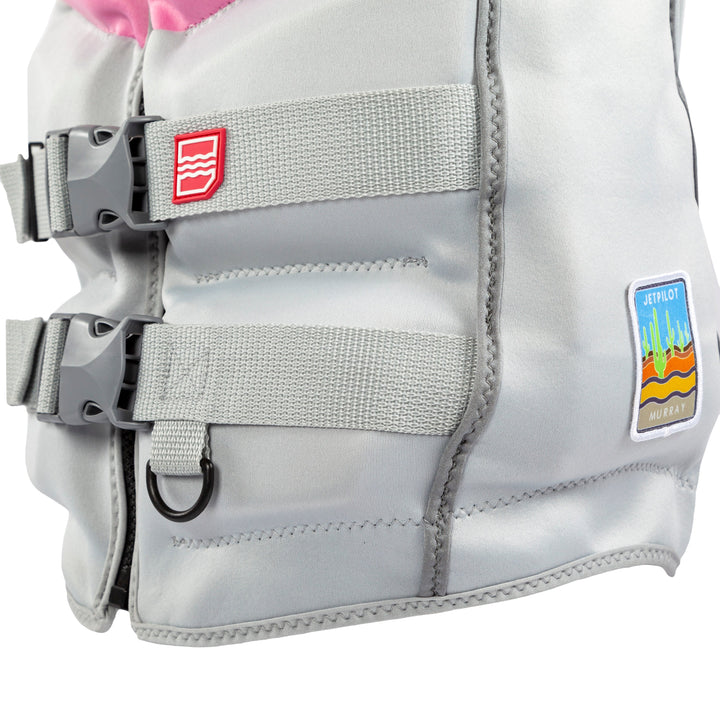 View of the dual buckles. #color_frosted-pink