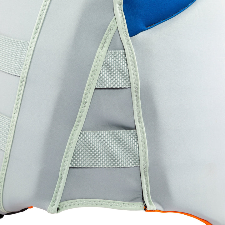 Closeup view of the nylon stretch panel on the Jetpilot Cause CGA Vest.