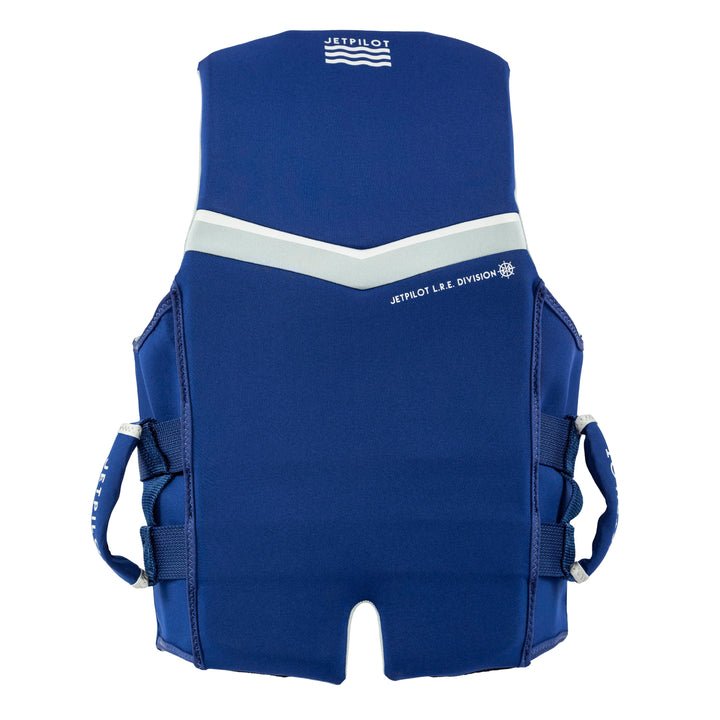 Rear view of the Jetpilot LRE Copilot Neoprene CGA Vest.  #color_navy-grey