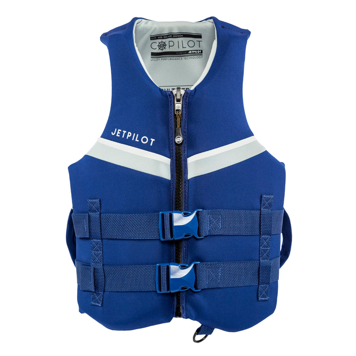 Front view of the Jetpilot LRE Copilot Neoprene CGA Vest.  #color_navy-grey