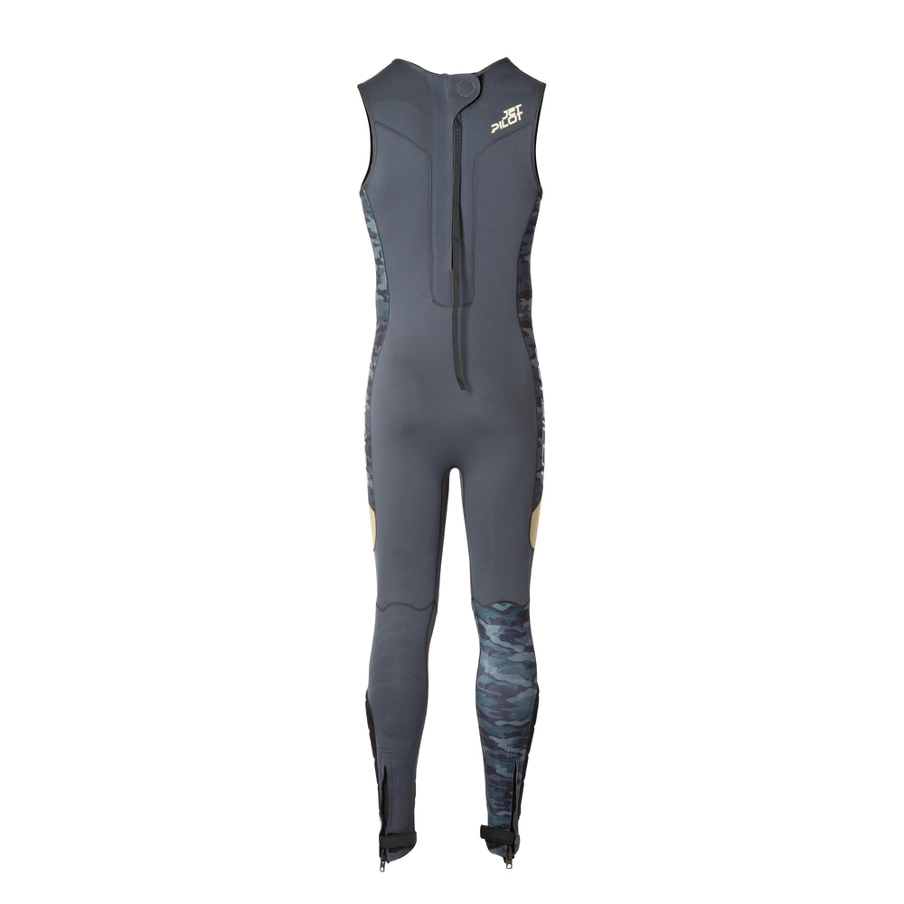 Back view of the Jetpilot F-86 Sabre John wetsuit Gray Camo colorway.