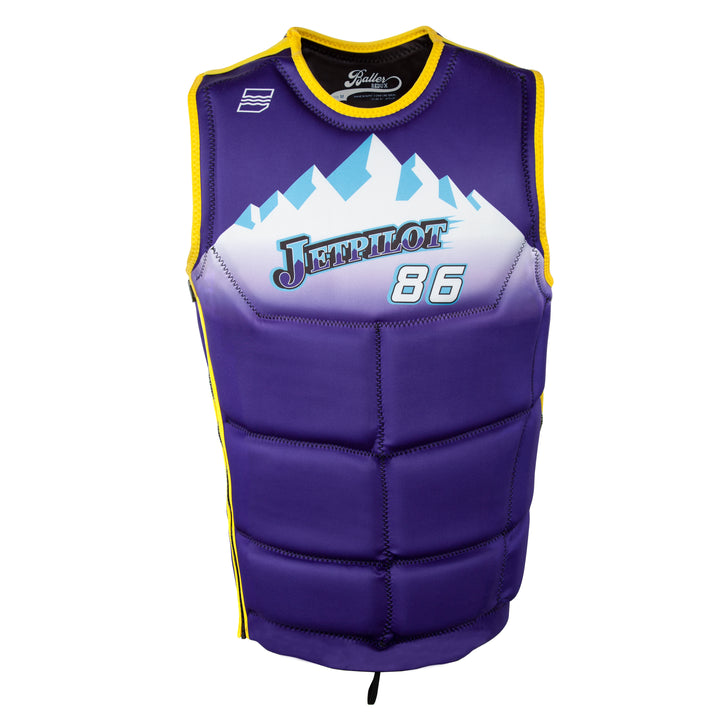 Front view of the Jetpilot Bonifay Baller Comp Vest. #color_purple-ut