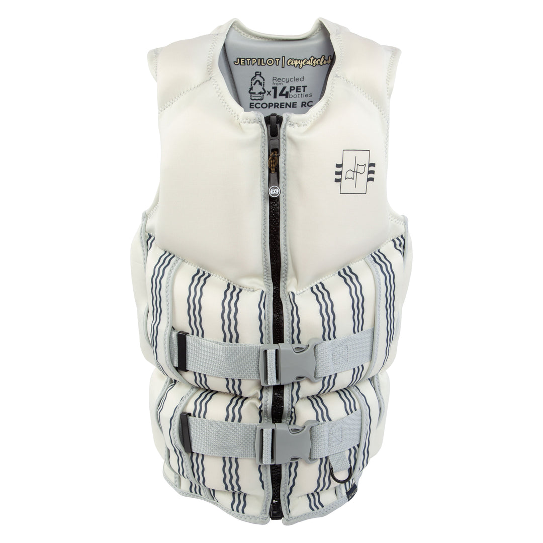 view of the Jetpilot Women's Copy Cat Club CGA vest. #color_cream