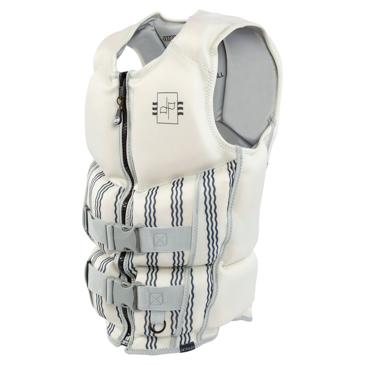 view of the Jetpilot Women's Copy Cat Club CGA vest. #color_cream