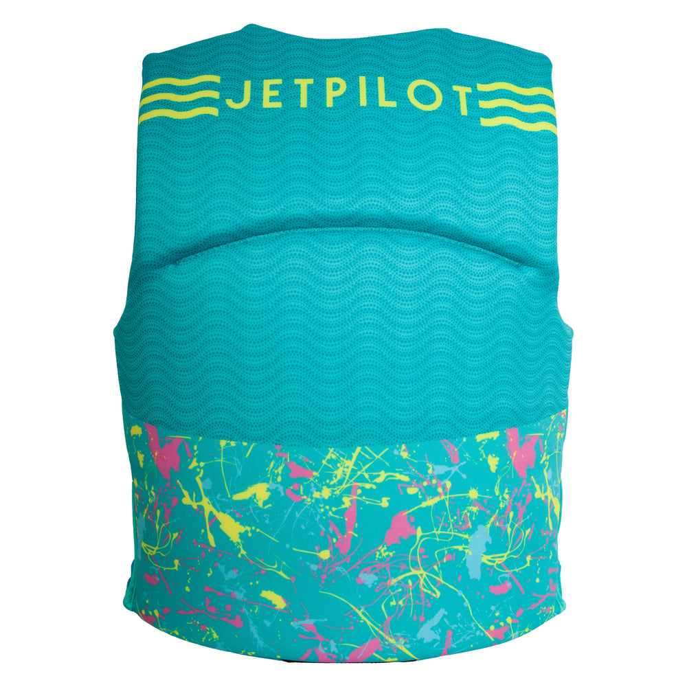 Rear view of the Jetpilot Youth Cause PFD in teal