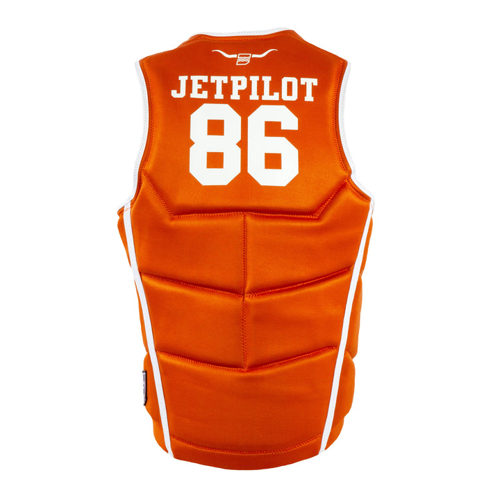View of the Jetpilot Bonifay Baller Comp Vest. #color_orange-tex