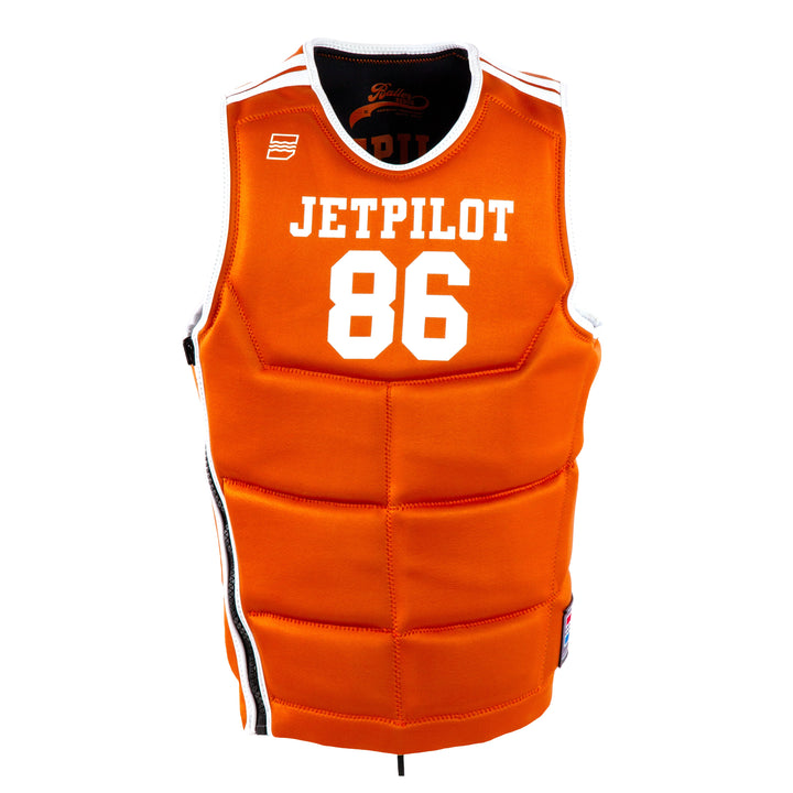 View of the Jetpilot Bonifay Baller Comp Vest. #color_orange-tex