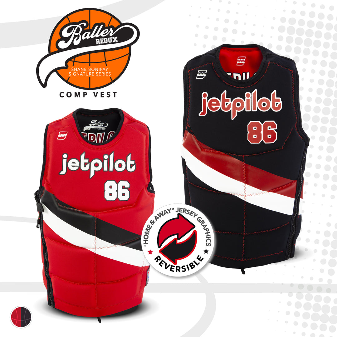 View of the Jetpilot Bonifay Baller Comp Vest. #color_red-pdx