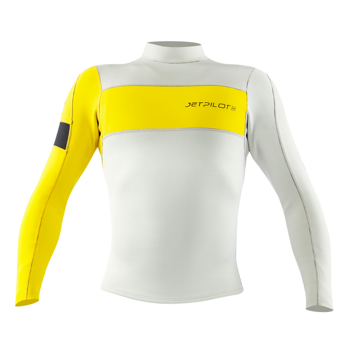 Front view of the Jetpilot F-86 Sabre Jacket Silver Yellow colorway.