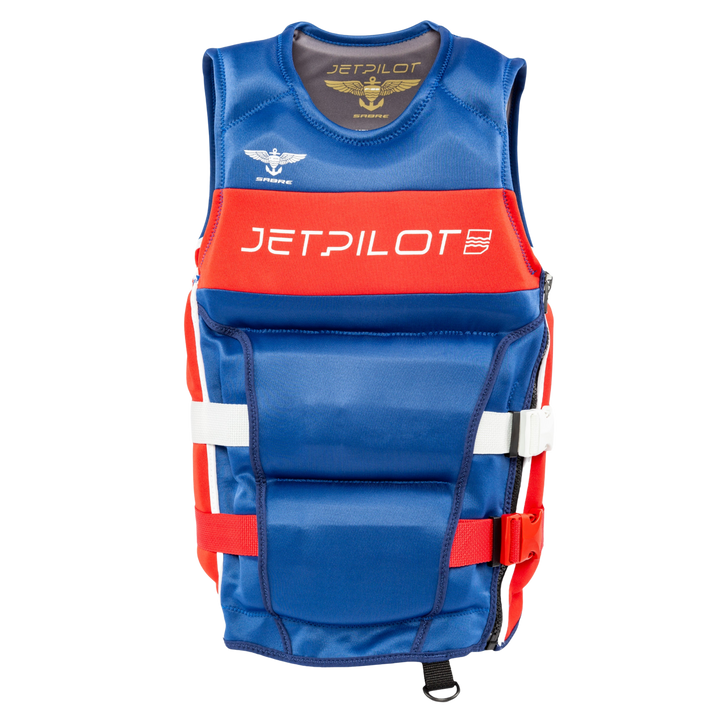 Front view of the F-86 Sabre Neoprene CGA Vest. #color_blue-red