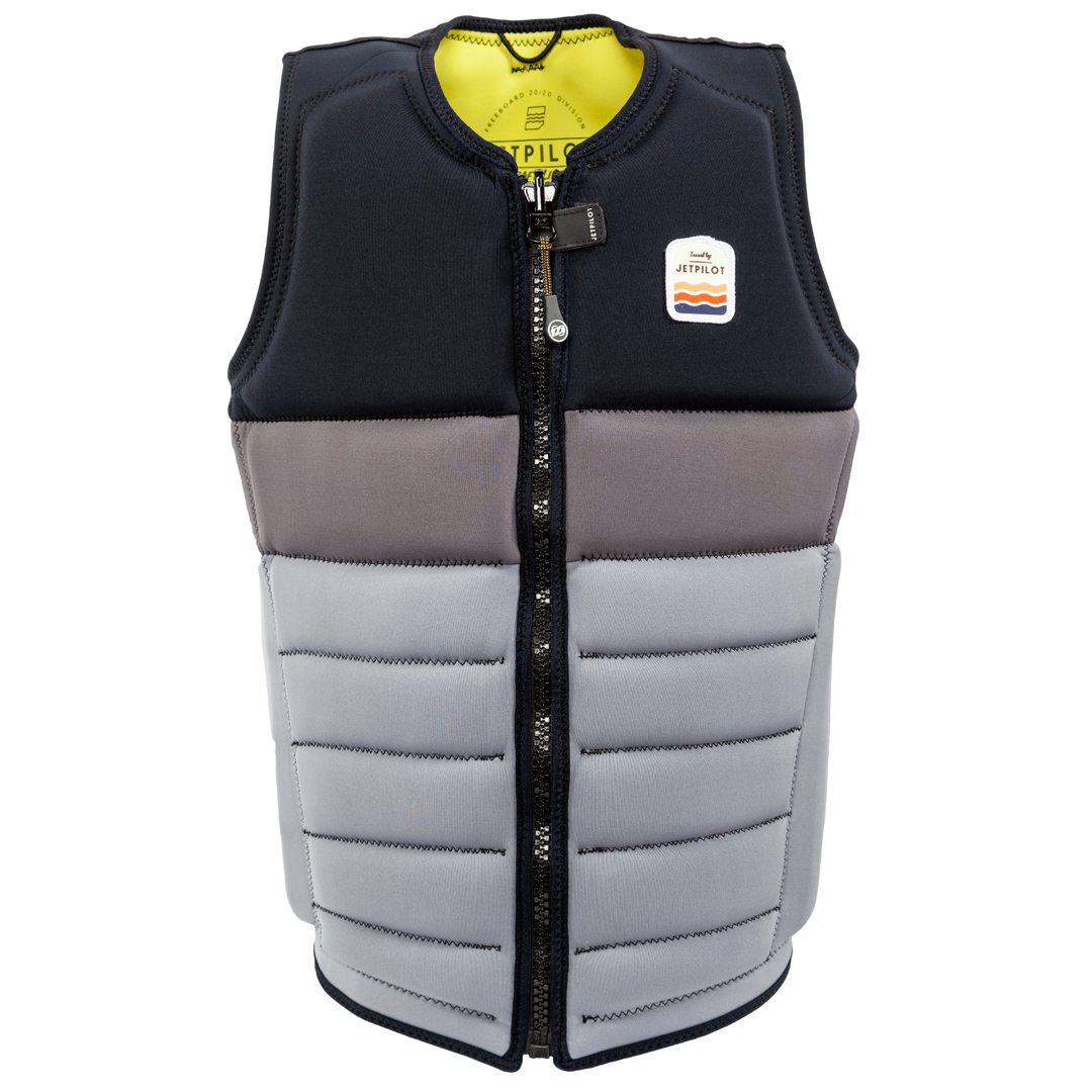 Front view of the Jetpilot Draftline Comp Vest. #color_black-charcoal