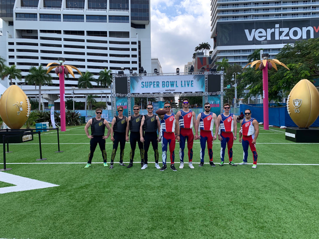 Jetpilot Athletes Perform At The Super Bowl LIVE Water Show