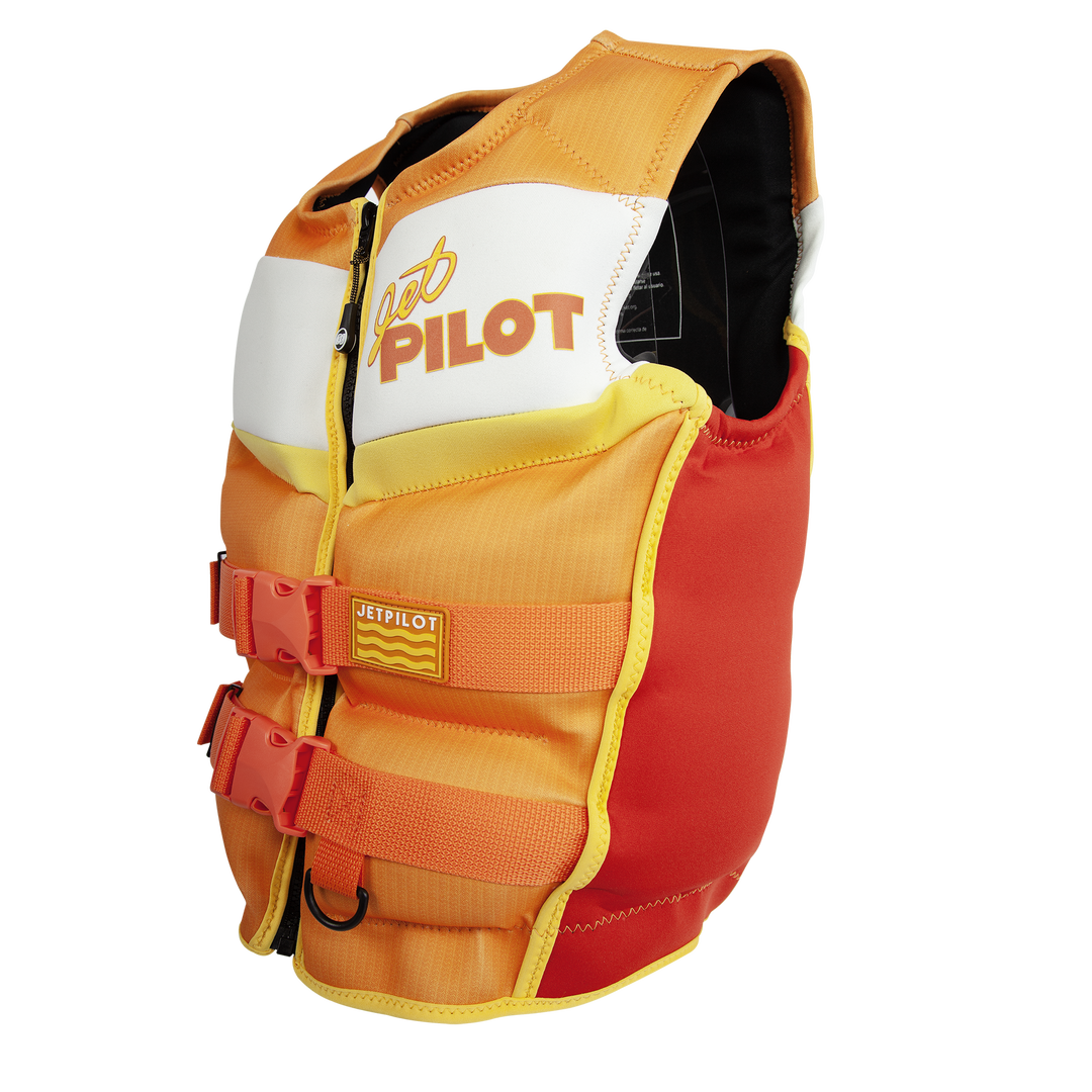 Jetpilot Youth Vintage Class CGA vest in the orange colorway..