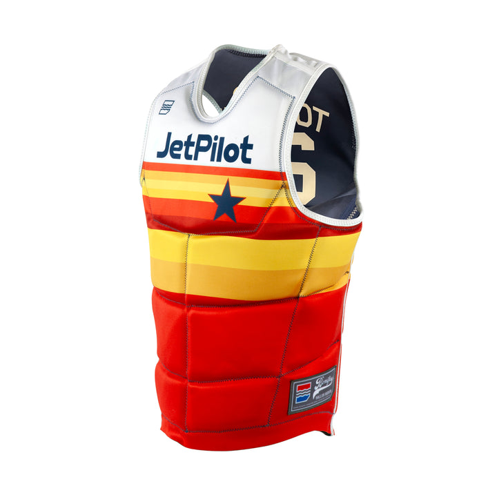 Side view of the Jetpilot Bonifay Baller Comp Vest. #color_white-hou