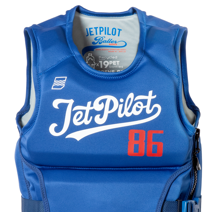 Front view of the Jetpilot Bonifay Baller CGA Vest close view of the print logo