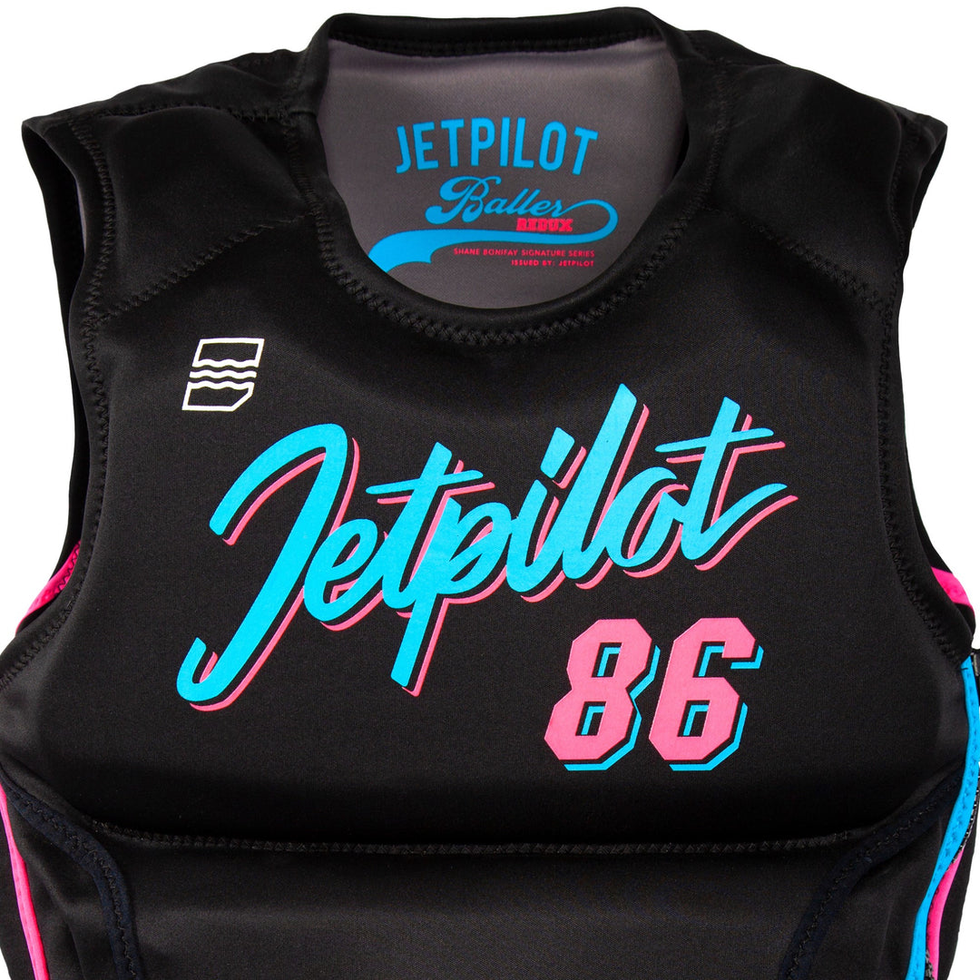 The front of the vest where the FLEX-LITE NEOPRENE is located.