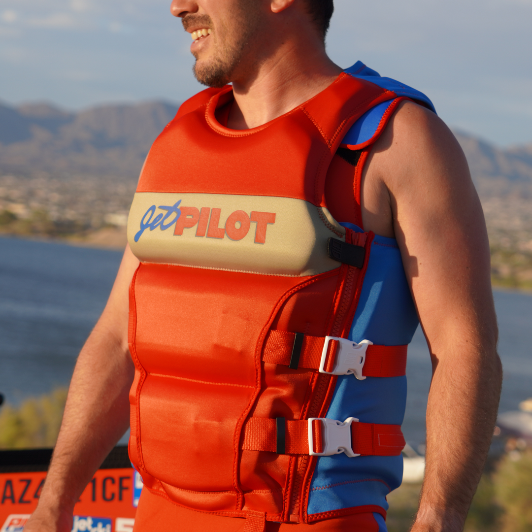 Jetpilot Vintage Class Side Zip CGA Vest Internal Dual Buckle Design.