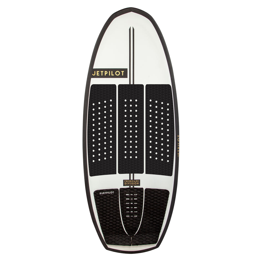 Image of the Jetpilot Black Flag Wake Surfboard showing the 3 Piece EVA Front Traction Pad.