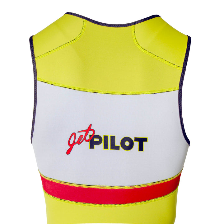 Rear top view Jetpilot Vintage John Wetsuit Neon Yellow colorway