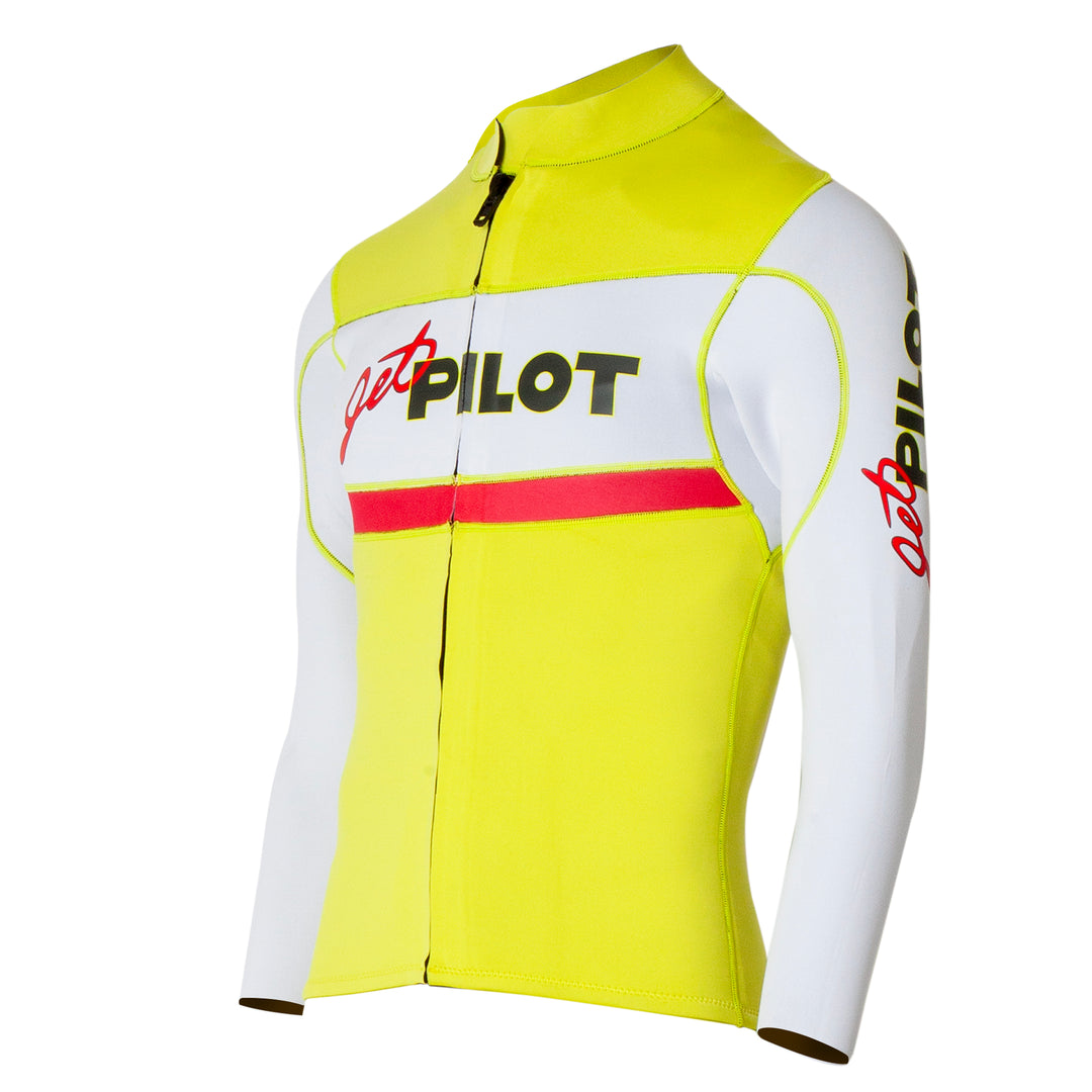 Angle view of the Vintage Jacket neon yellow