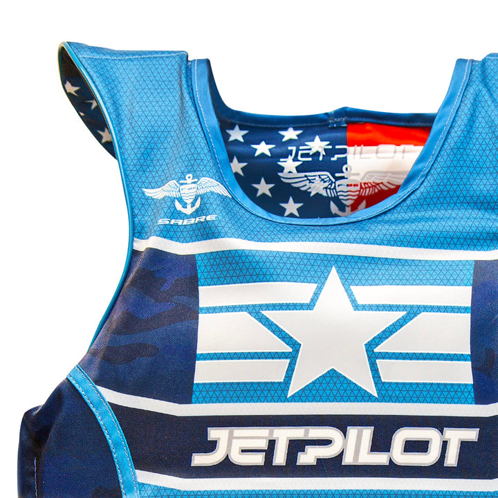 Top Front  graphics view of the Jetpilot F-86 Sabre Nylon Blue Camo colorway