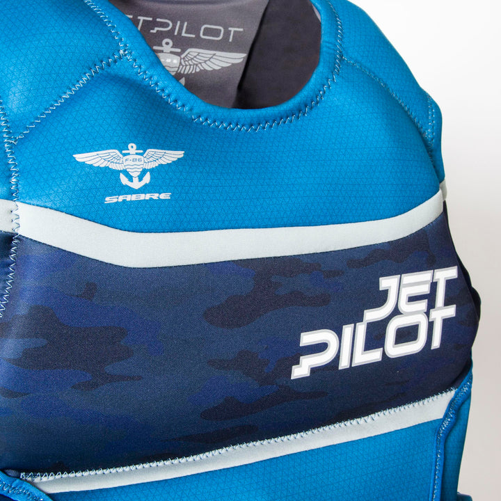 Chest view of the F-86 Sabre Neoprene CGA Vest color blue camo