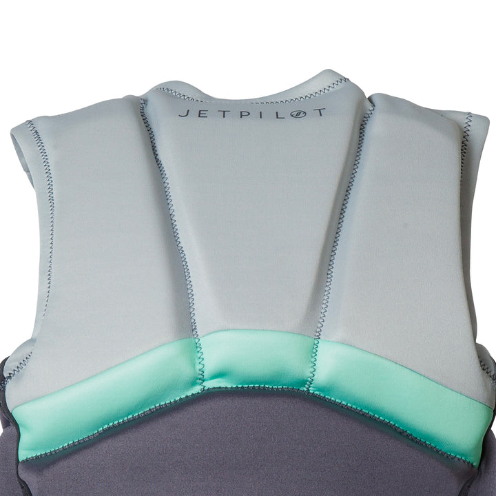 Rear top view of the Jetpilot Women's Armada CGA vest showing the back panels and the Jetpilotlogo