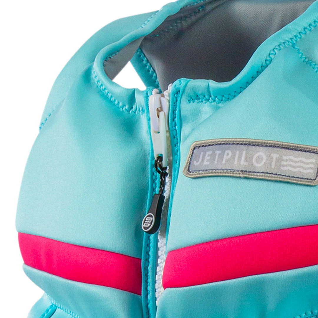 Angle view of the Zipper Jetpilot Youth Shaun Murray CGA Vest color lite blue