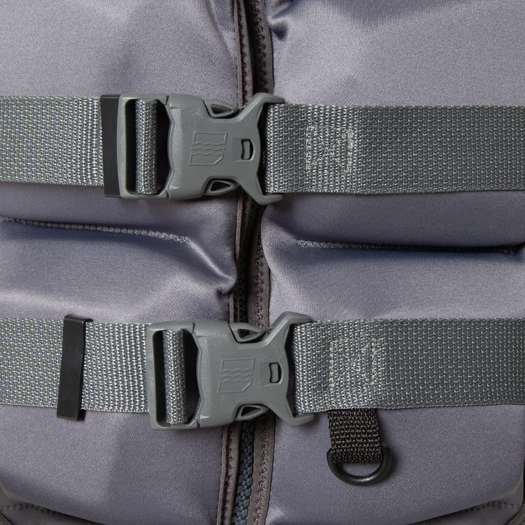 Front view of the Men's Jetpilot Armada CGA Vest showing the double Buckle belts