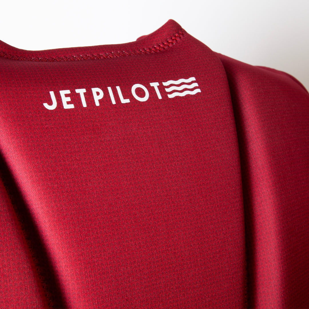 Back top view of the Men's Jetpilot Armada CGA Vest color red showing the logo