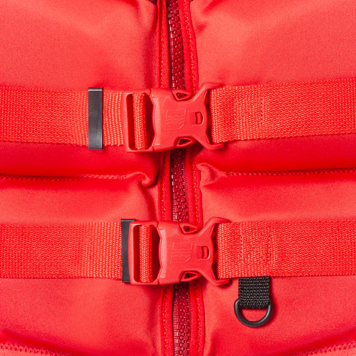 Front view of the Men's Jetpilot Armada CGA Vest showing the double buckles belts
