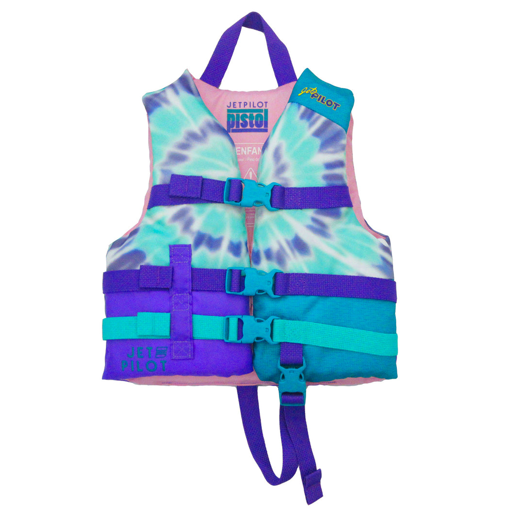 Front view of the Jetpilot child CGA vest_Teal
