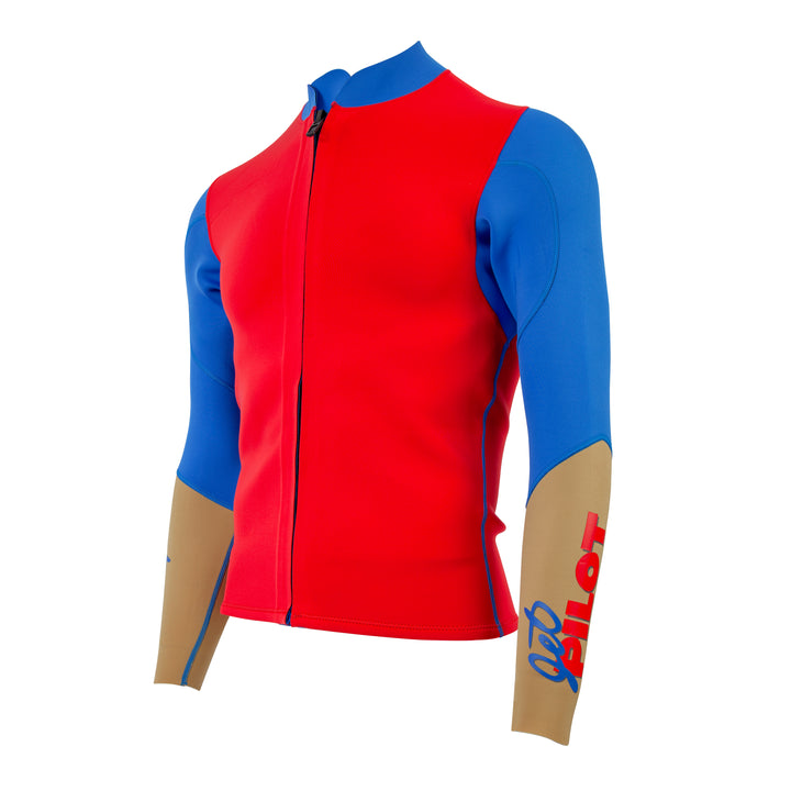 Side view of the Jetpilot Vintage Class Jacket #color_red-blue