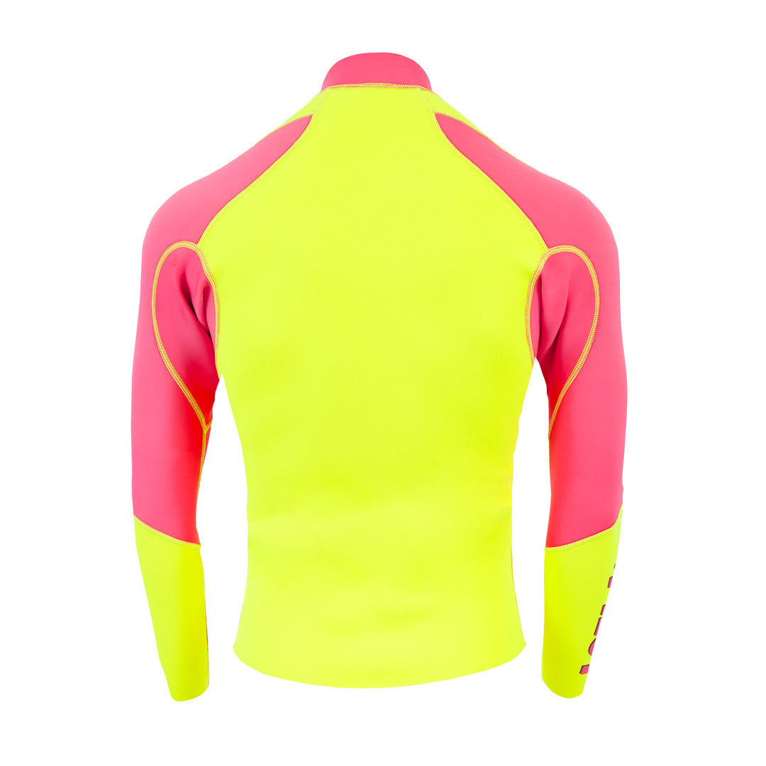 Rear view of the Jetpilot Vintage Class Jacket #color_neon-pink