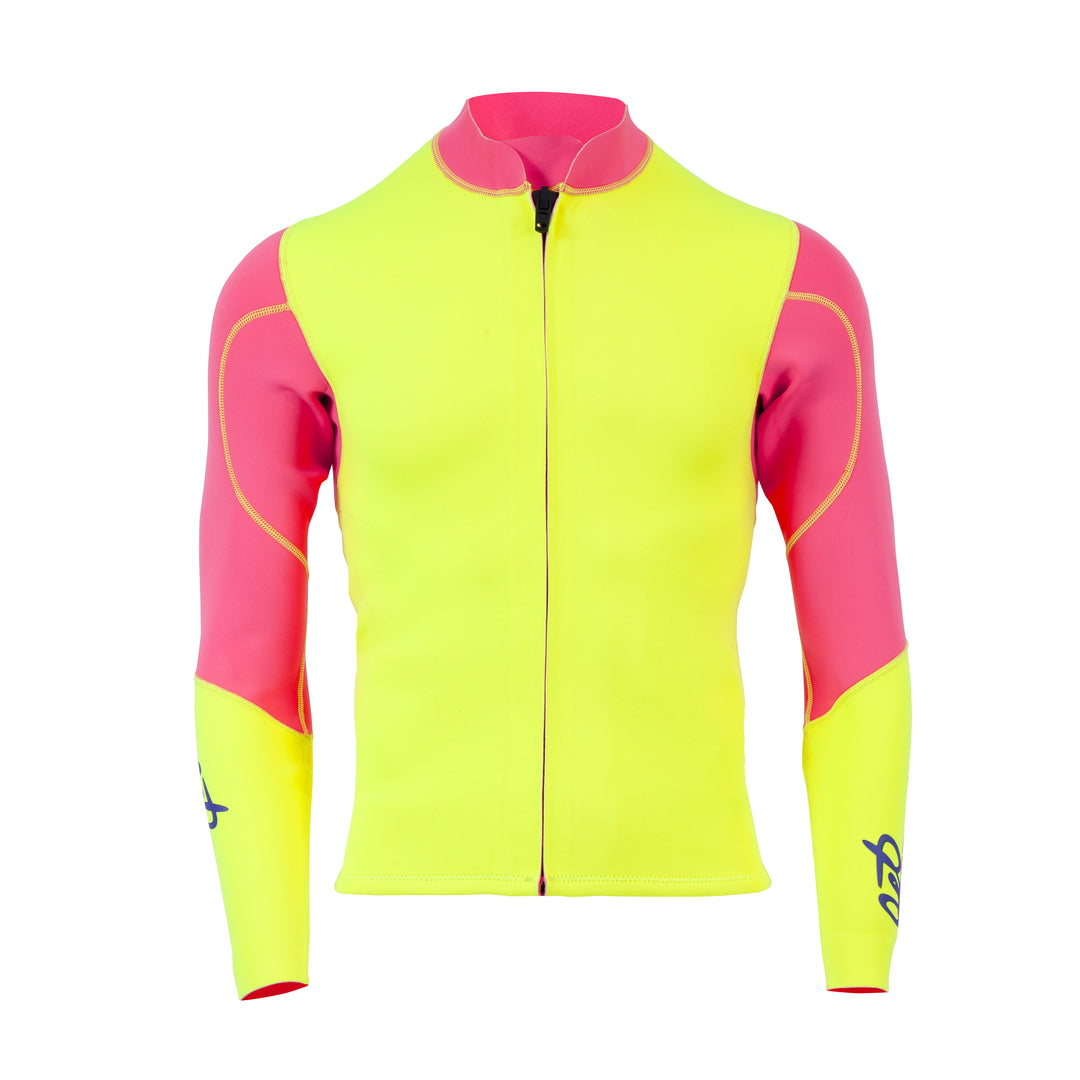 Front view of the Jetpilot Vintage Class Jacket #color_neon-pink