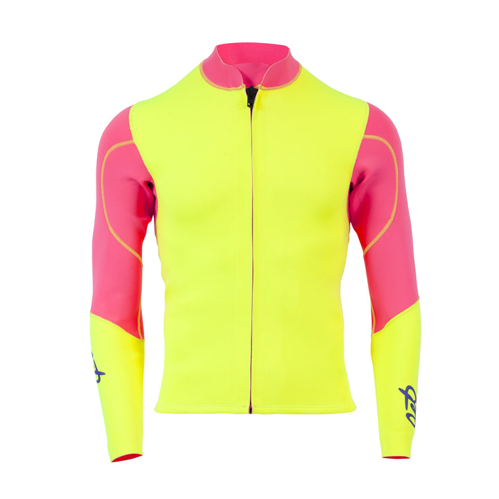 Front view of the Jetpilot Vintage Class Jacket #color_neon-pink