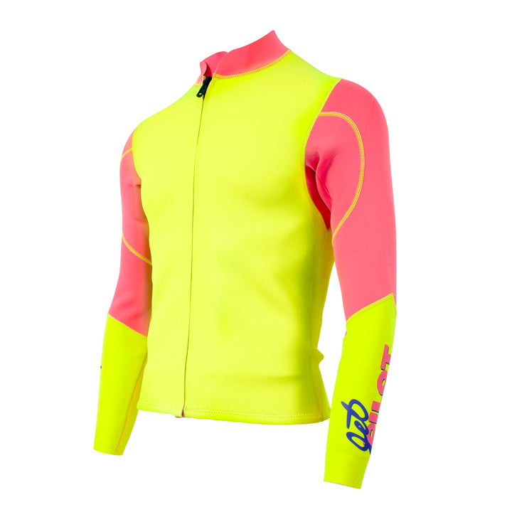 Side view of the Jetpilot Vintage Class Jacket #color_neon-pink