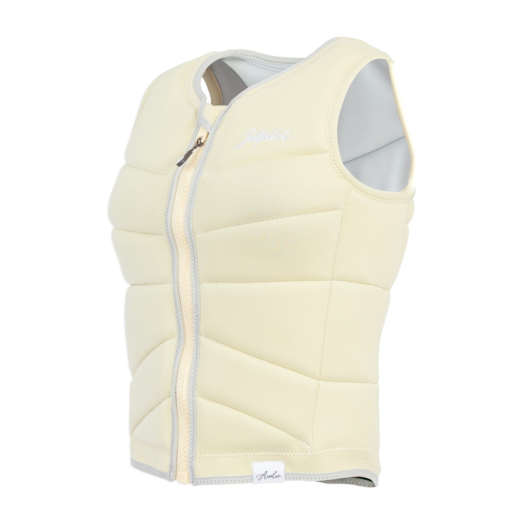 Side view of the Jetpilot Women's Aurelia Comp vest. #color_lemon