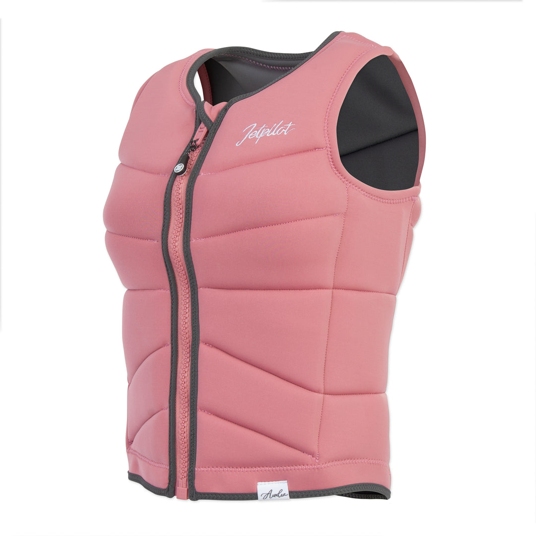 Side view of the Jetpilot Women's Aurelia Comp vest. #color_rose