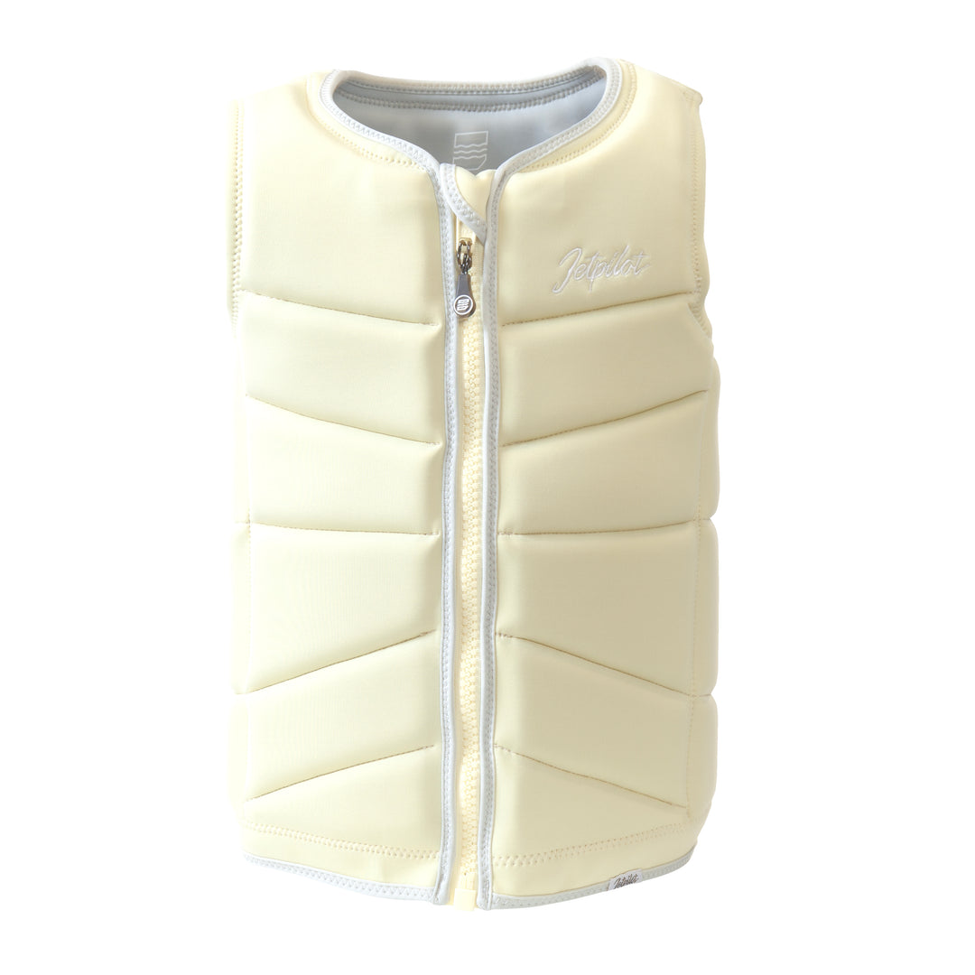 Front view of the Jetpilot Women's Aurelia Comp vest. #color_lemon