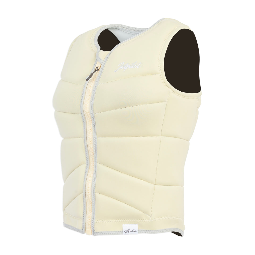 Side view of the Jetpilot Women's Aurelia Comp vest. #color_lemon