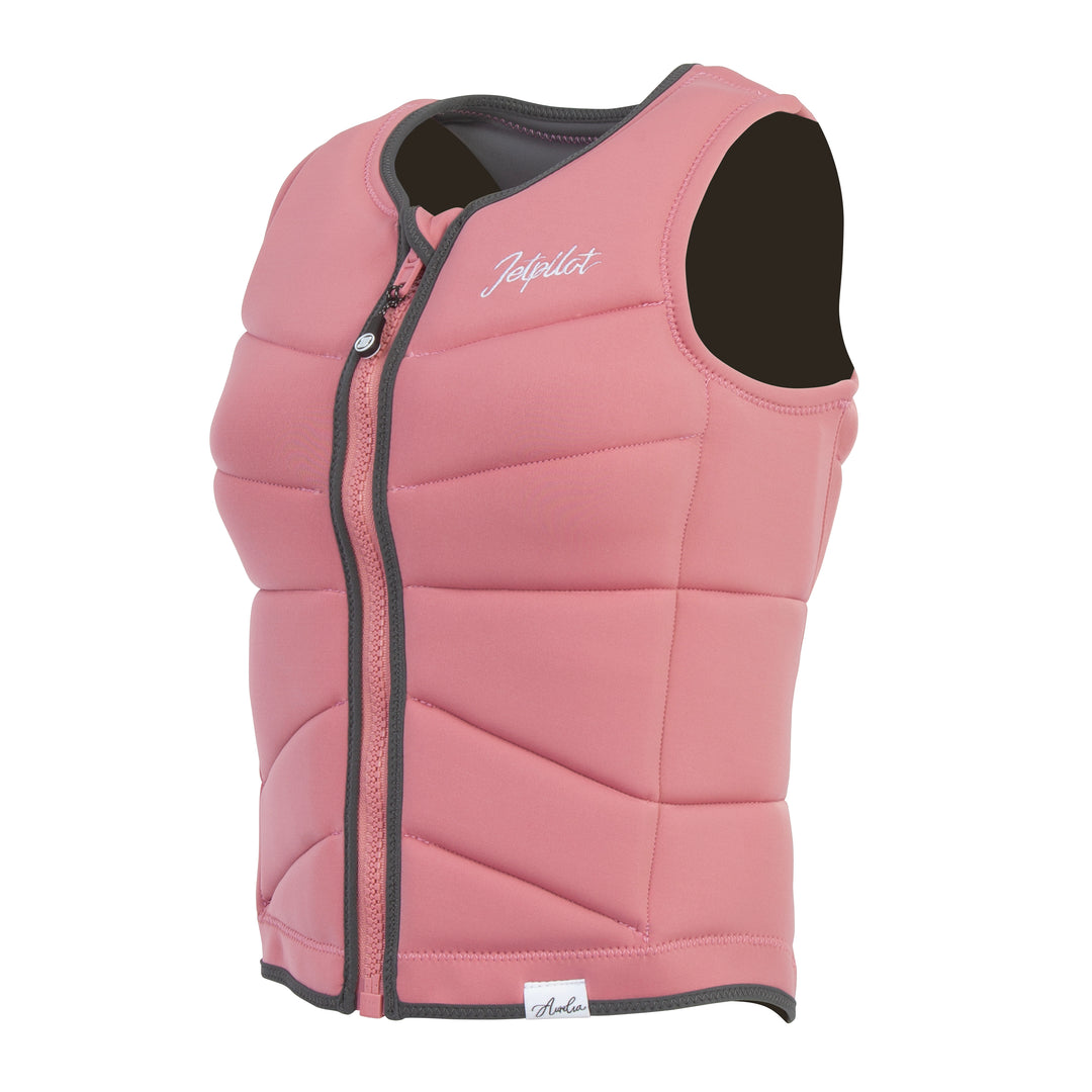 Side view of the Jetpilot Women's Aurelia Comp vest. #color_rose