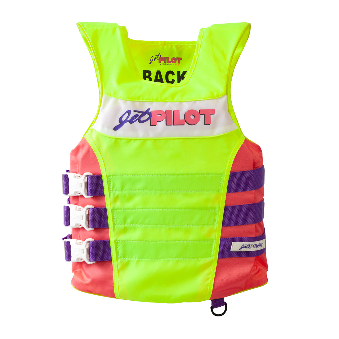 Front view of the Jetpilot Vintage Class Nylon CGA vest. #color_neon-pink